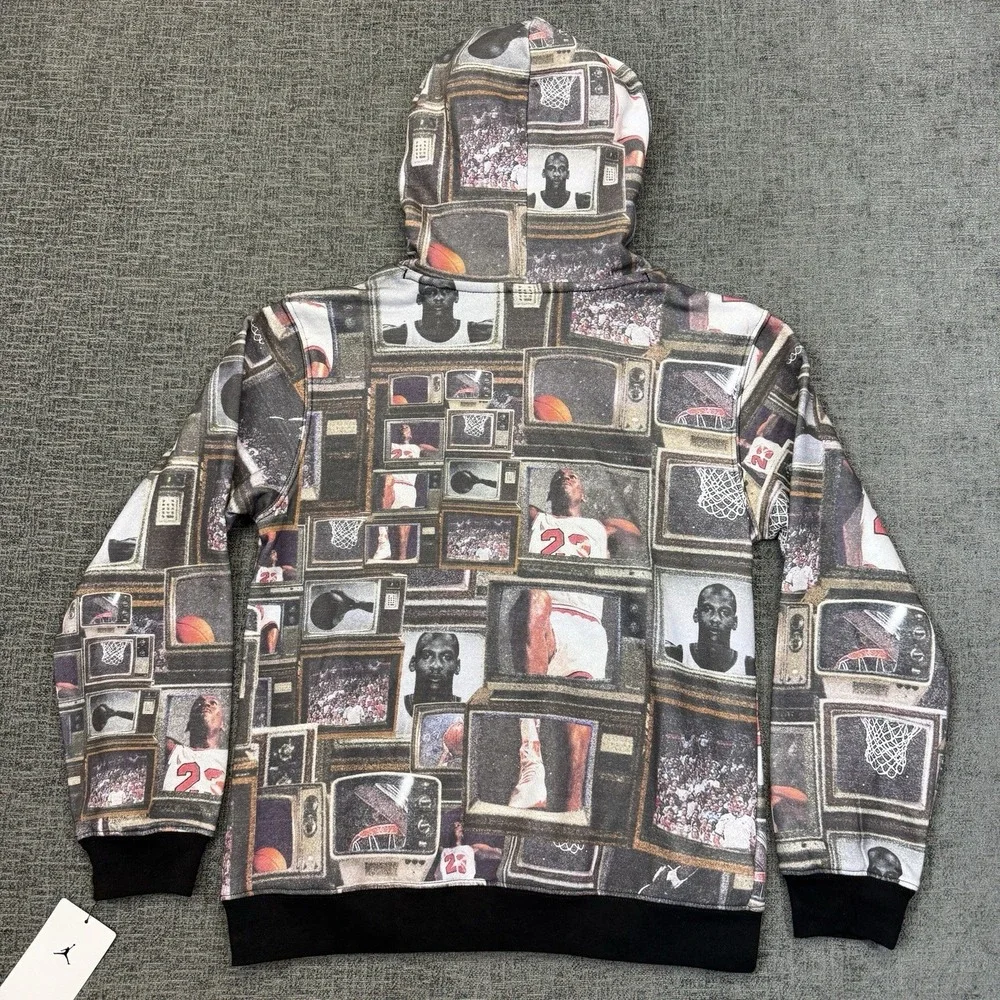 Nike Air Jordan Brooklyn Printed Fleece Pullover Hoodie Youth‎ Boys Large NWT